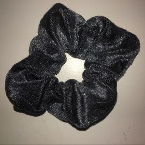 Silver Gray Velvet Scrunchie